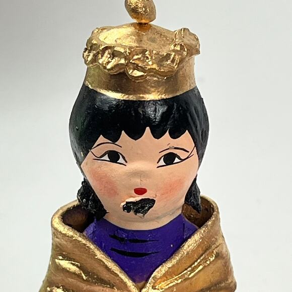 Mexican Large 13pc Handmade Clay Nativity Set Folk Art Purple Painted Peruvian - Picture 12 of 16